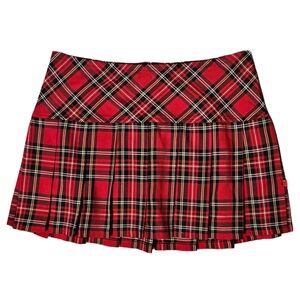 Royal Bones Red Tartan Mini Skirt